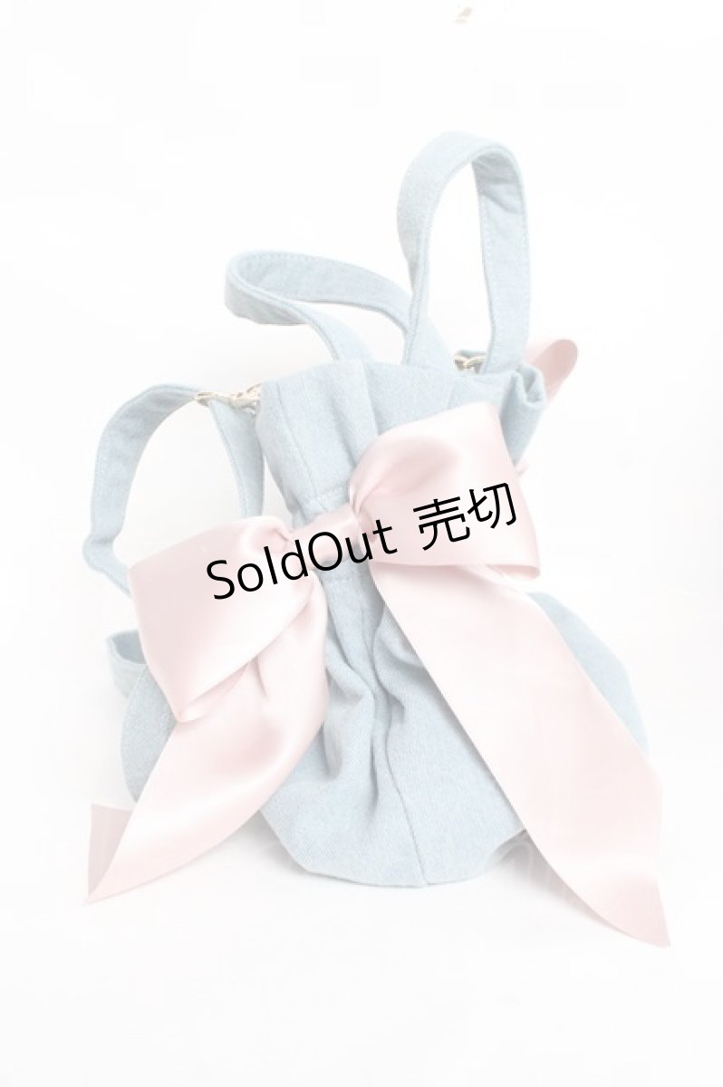 画像2: Maison de FLEUR / デニムギャザー2Wayトートバッグ  デニム Y-25-11-26-017-LO-BG-SZ-ZTK040 (2)