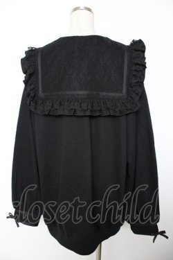 画像2: DearMyLove / ハートレースリボンセーラー裏毛チュニックブルゾン  黒 Y-25-11-26-151-EL-TO-SZ-ZY