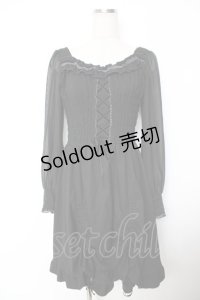 axes femme / 編み上げオフショルワンピース  黒 Y-25-11-26-153-AX-OP-SZ-ZY