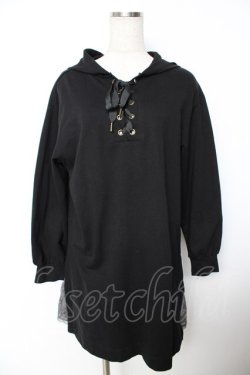 画像1: axes femme / ロング丈プルパーカー  黒 Y-25-11-26-154-AX-TO-SZ-ZY