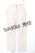 axes femme / 綿麻クロップドパンツ L ベージュ Y-25-11-26-159-AX-PA-SZ-ZI