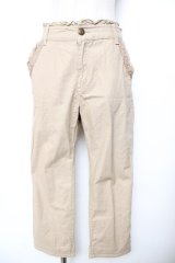 axes femme / 綿麻クロップドパンツ L ベージュ Y-25-11-26-159-AX-PA-SZ-ZY