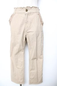 axes femme / 綿麻クロップドパンツ L ベージュ Y-25-11-26-159-AX-PA-SZ-ZY