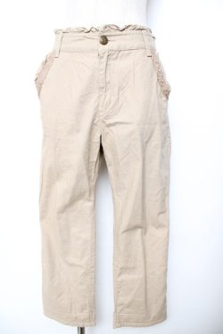 画像1: axes femme / 綿麻クロップドパンツ L ベージュ Y-25-11-26-159-AX-PA-SZ-ZY