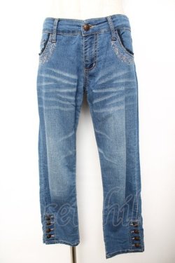 画像1: axes femme / 刺繍入りストレッチデニムパンツ L ウォッシュ Y-25-11-26-160-AX-PA-SZ-ZY