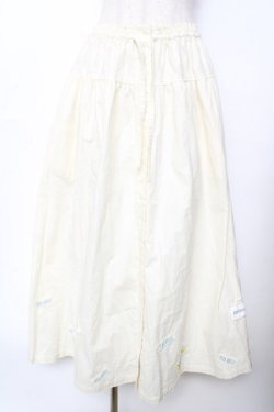画像1: PINK HOUSE / 裾ワッペンスカート  生成り Y-25-11-26-171-LO-SK-SZ-ZY