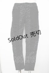 SEX POT ReVeNGe / ヒョウ柄レースアップパンツ M 黒 Y-25-11-26-173-SP-PA-SZ-ZY