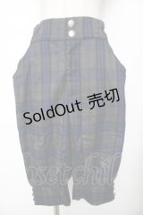 Deorart / チェック柄皇子ハーフパンツ M グレー×青 Y-25-11-26-174-PU-PA-SZ-ZY