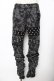 画像1: SEX POT ReVeNGe / タイダイ柄スタッズギャザーパンツ M 黒×グレー Y-25-11-26-176-SP-PA-SZ-ZY (1)
