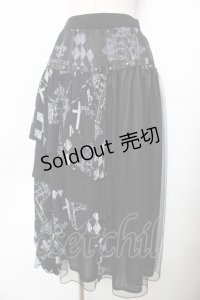 SEX POT ReVeNGe / GRIMMレイヤードスカート  黒×グレー Y-25-11-26-177-SP-SK-SZ-ZY