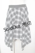 SEX POT ReVeNGe / チェク柄ランダムヘムスカート M 黒 Y-25-11-26-179-SP-SK-SZ-ZY
