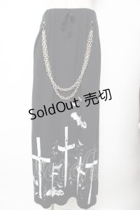 SEX POT ReVeNGe / チェーン付きクロスptロングスカート  黒 Y-25-11-26-180-SP-SK-SZ-ZY