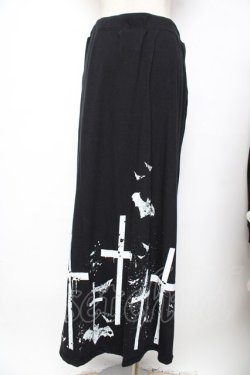 画像2: SEX POT ReVeNGe / チェーン付きクロスptロングスカート  黒 Y-25-11-26-180-SP-SK-SZ-ZY