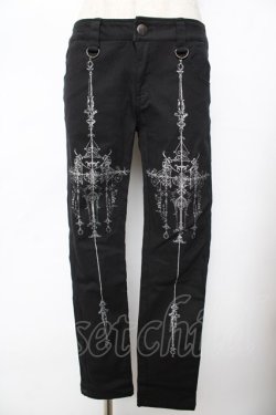 画像1: SEX POT ReVeNGe / SEXCOLOR STITCH SKINNY PANTS M 黒 Y-25-11-26-182-SP-PA-SZ-ZY