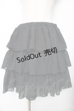画像1: ATELIER PIERROT / シフォンティアードフリルスカート  黒 Y-25-11-26-184-EL-SK-SZ-ZY