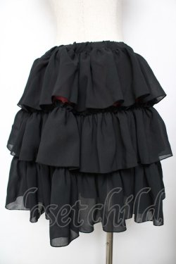 画像2: ATELIER PIERROT / シフォンティアードフリルスカート  黒 Y-25-11-26-184-EL-SK-SZ-ZY