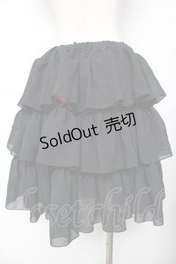 画像2: ATELIER PIERROT / シフォンティアードフリルスカート  黒 Y-25-11-26-184-EL-SK-SZ-ZY