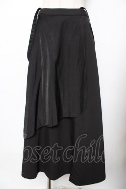 画像1: ALGONQUINS / レイヤードスカート F 黒 Y-25-11-26-187-AL-SK-SZ-ZY