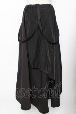 画像2: ALGONQUINS / レイヤードスカート F 黒 Y-25-11-26-187-AL-SK-SZ-ZY