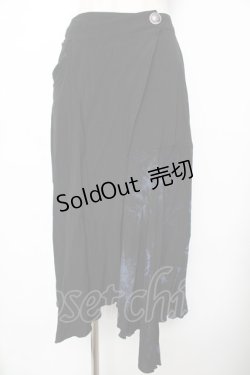 画像1: ALGONQUINS / タイダイ切り替えラップスカート F 黒×青 Y-25-11-26-189-AL-SK-SZ-ZY