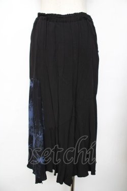 画像2: ALGONQUINS / タイダイ切り替えラップスカート F 黒×青 Y-25-11-26-189-AL-SK-SZ-ZY