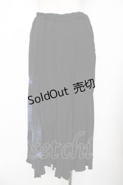 画像2: ALGONQUINS / タイダイ切り替えラップスカート F 黒×青 Y-25-11-26-189-AL-SK-SZ-ZY