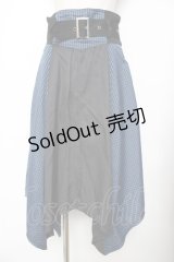 ALGONQUINS / 柄切替変形スカート F 黒×青 Y-25-11-26-193-AL-SK-SZ-ZY