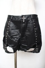 DARK IN LOVE / レザーショートパンツ  黒 Y-25-11-26-194-PU-PA-SZ-ZY