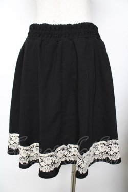 画像2: axes femme / スカラップレースフレアスカート  黒 Y-25-11-26-196-AX-SK-SZ-ZY