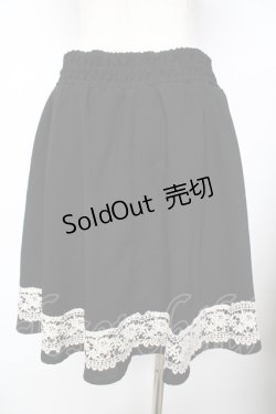 画像2: axes femme / スカラップレースフレアスカート  黒 Y-25-11-26-196-AX-SK-SZ-ZS