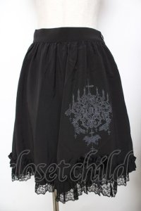 Moi-meme-Moitie / シャンデリアプリントスカート 2 ブラック Y-25-11-26-197-MO-SK-SZ-ZY