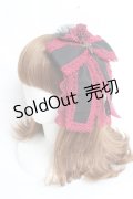 Moi-meme-Moitie / M+CROIXリボンレースカチューシャ  ブラック×レッド Y-25-11-26-024-MO-AC-SZ-ZY