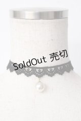 BABY, THE STARS SHINE BRIGHT / 夢見る乙女のパールレースチョーカー  黒 Y-25-11-30-001-BA-AC-SZ-ZY