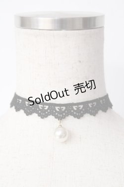 画像1: BABY, THE STARS SHINE BRIGHT / 夢見る乙女のパールレースチョーカー  黒 Y-25-11-30-001-BA-AC-SZ-ZY