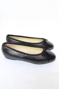 画像4: PINK HOUSE / リボン付きフラットパンプス M 黒 Y-25-11-30-044-LO-SH-SZ-ZY