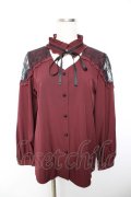 majoretty / チョーカーデザインブラウス  ワイン Y-25-11-30-046-LO-BL-SZ-ZY