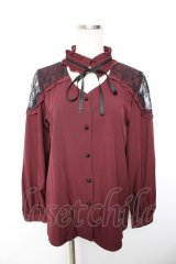 majoretty / チョーカーデザインブラウス  ワイン Y-25-11-30-046-LO-BL-SZ-ZY