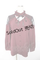 majoretty / チョーカーデザインブラウス  ワイン Y-25-11-30-046-LO-BL-SZ-ZY