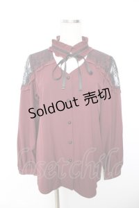 majoretty / チョーカーデザインブラウス  ワイン Y-25-11-30-046-LO-BL-SZ-ZY