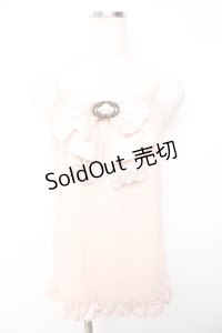 axes femme / サテンbigリボンキャミソール M 淡ピンク Y-25-11-30-048-AX-TO-SZ-ZY