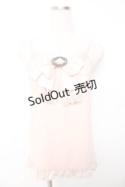 画像1: axes femme / サテンbigリボンキャミソール M 淡ピンク Y-25-11-30-048-AX-TO-SZ-ZY