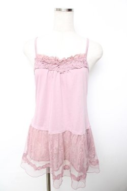 画像1: axes femme / レース重ねキャミ M アワピンク Y-25-11-30-049-AX-TO-SZ-ZY