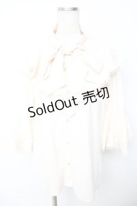 axes femme / タイ付姫袖風フリルブラウス F クリーム Y-25-11-30-051-AX-BL-SZ-ZY
