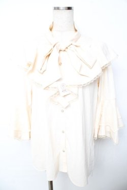 画像1: axes femme / タイ付姫袖風フリルブラウス F クリーム Y-25-11-30-051-AX-BL-SZ-ZY