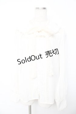 画像1: axes femme Kawaii / レースボータイフリルブラウス M 生成り Y-25-11-30-052-AX-BL-SZ-ZS