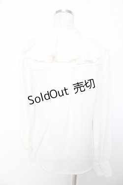 画像2: axes femme Kawaii / レースボータイフリルブラウス M 生成り Y-25-11-30-052-AX-BL-SZ-ZS