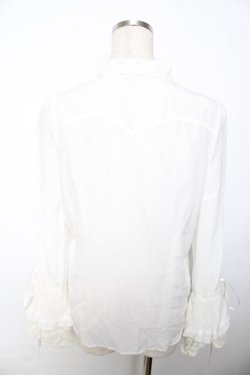 画像2: axes femme kawaii / リボンブローチ付姫袖ブラウス M 白 Y-25-11-30-053-AX-BL-SZ-ZY