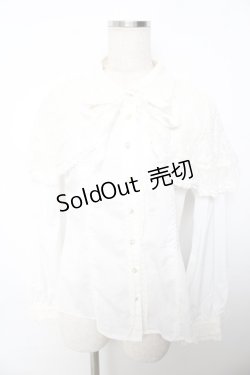 画像1: axes femme Kawaii / レースケープブラウス M 白 Y-25-11-30-054-AX-BL-SZ-ZS