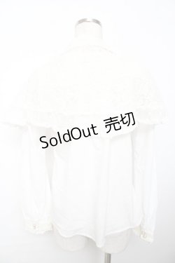 画像2: axes femme Kawaii / レースケープブラウス M 白 Y-25-11-30-054-AX-BL-SZ-ZS