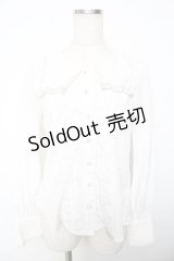 axes femme kawaii / スカラップバラ刺繍ブラウス M 白 Y-25-11-30-055-AX-BL-SZ-ZY